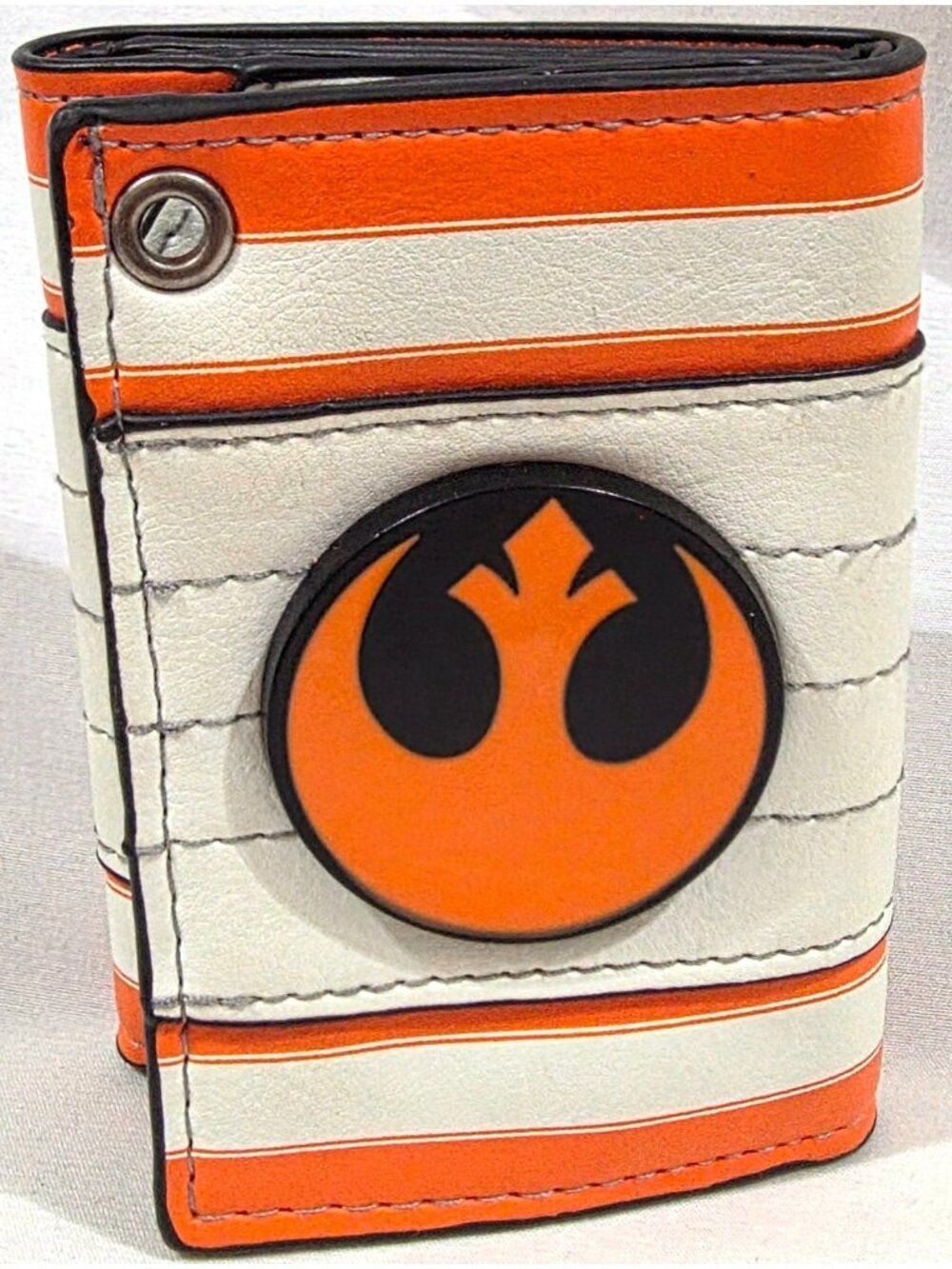 Star Wars REBEL ALLIANCE TRIFOLD WALLET orange white faux leather vinyl w/logo